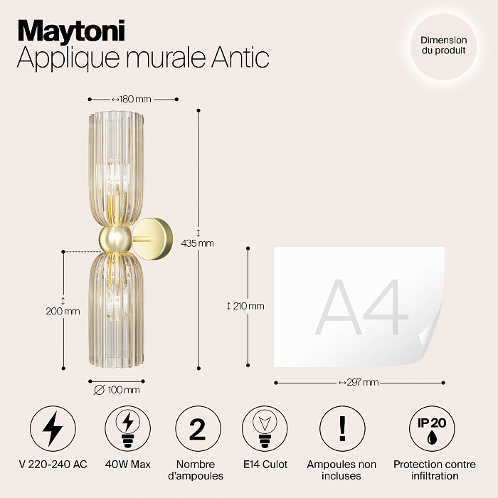 Бра Maytoni MOD302WL-02CG