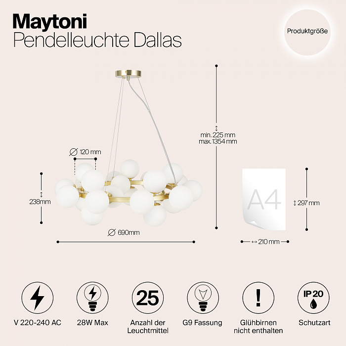 Светильник Maytoni MOD545PL-25BS