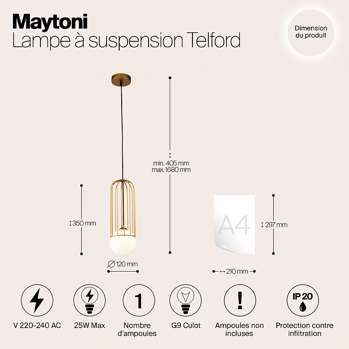 Светильник Maytoni P361PL-01G