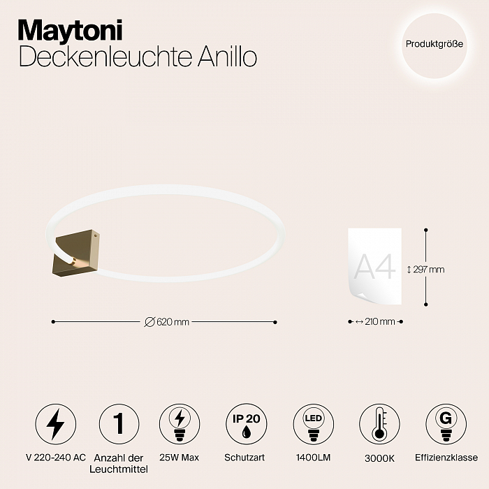 Светильник Maytoni MOD315CL-L25G3K